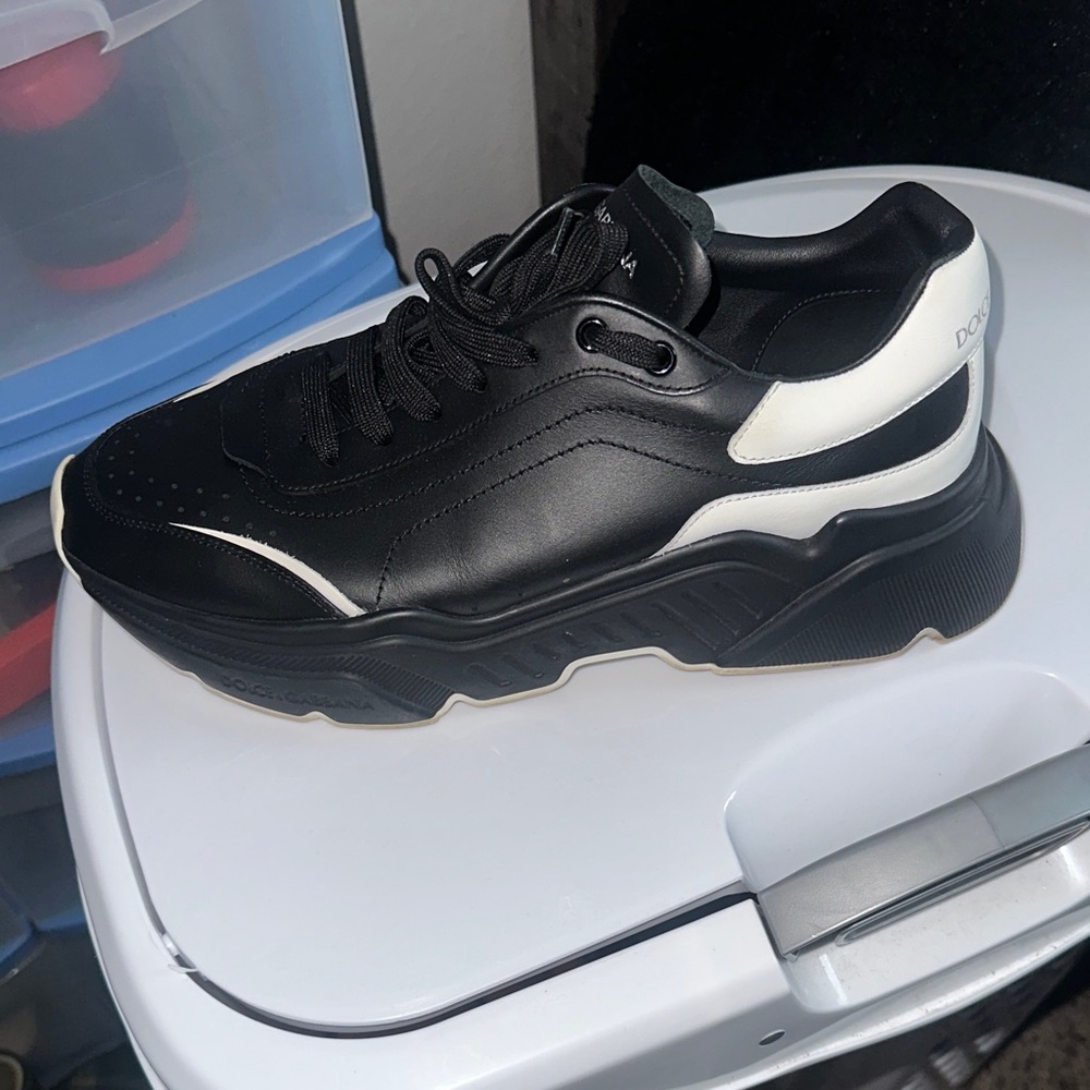 Dolce & Gabbana Men's Black and White Chunky Sneakers